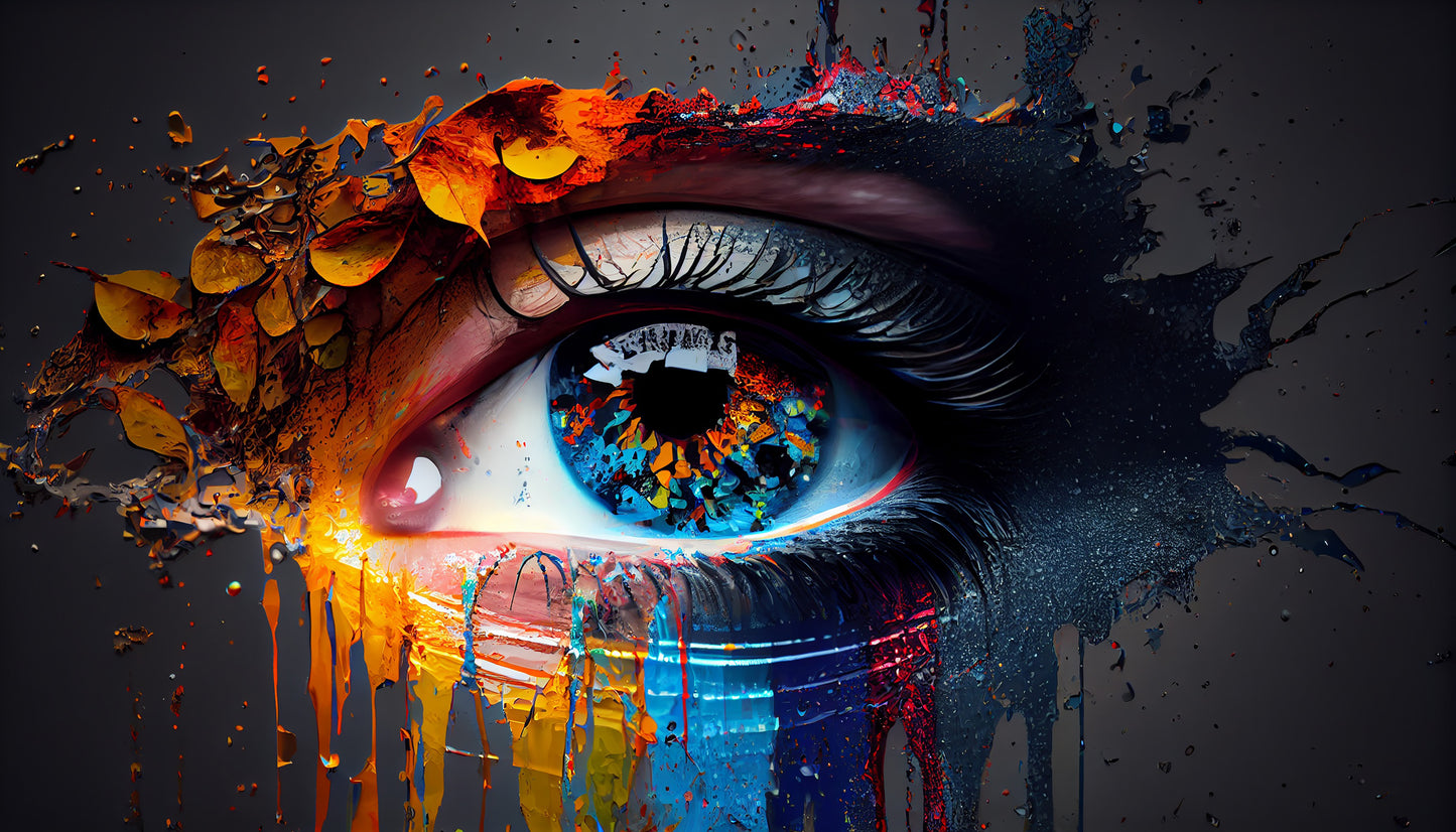 Abstract eye portrait of young women elegance