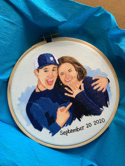 10” Semi Embroidered Portrait