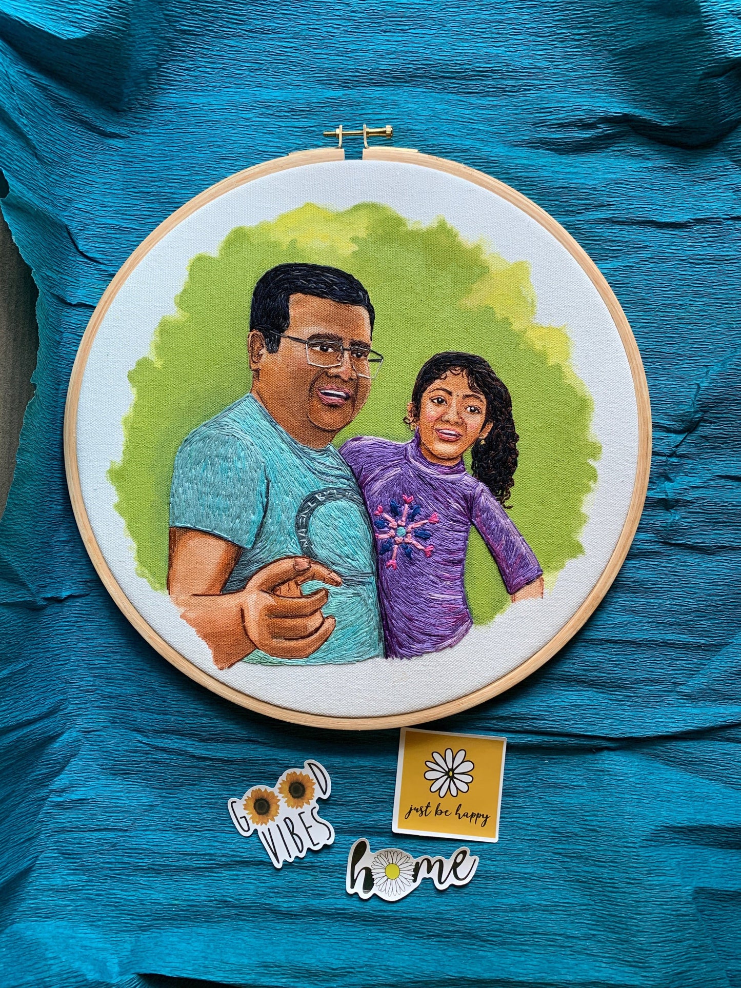 10” Semi Embroidered Portrait